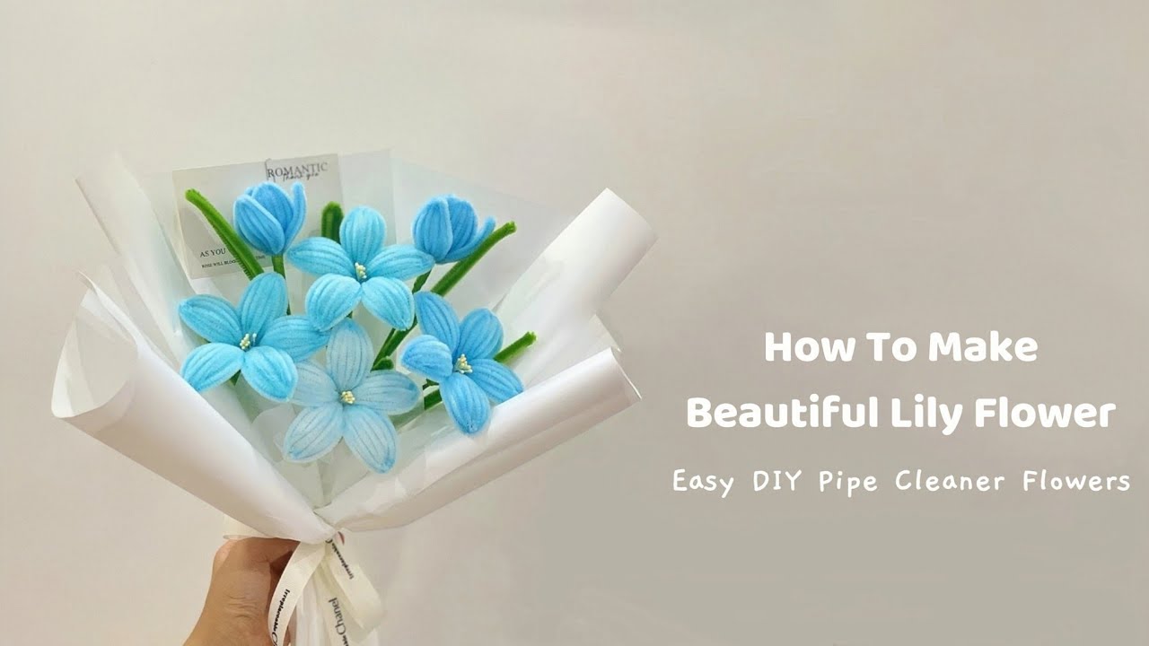 DIY Lily Flowers | how to make lilies with pipe cleaners step by step | easy lily flower craft