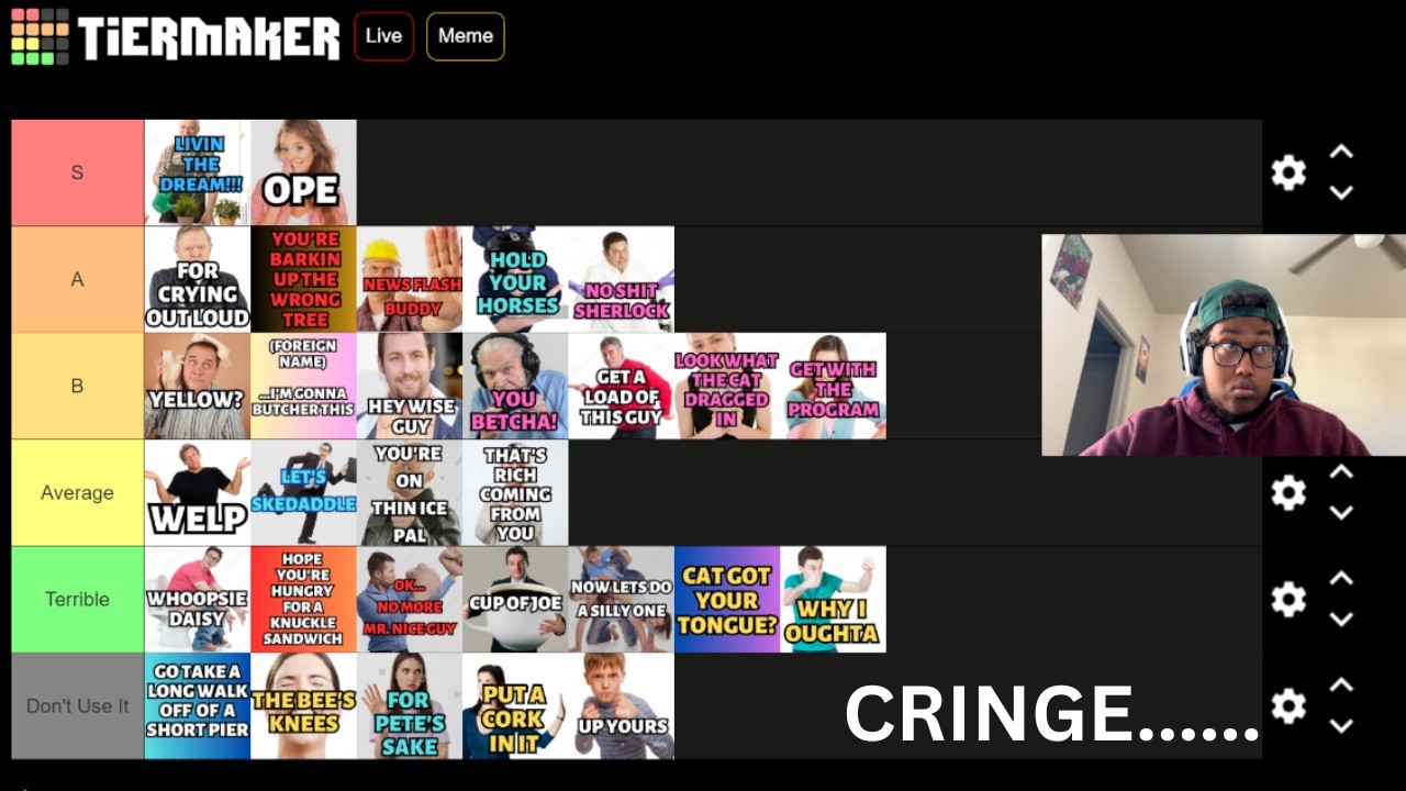 RANKING WHITE PEOPLE SAYINGS ON A TIER LIST