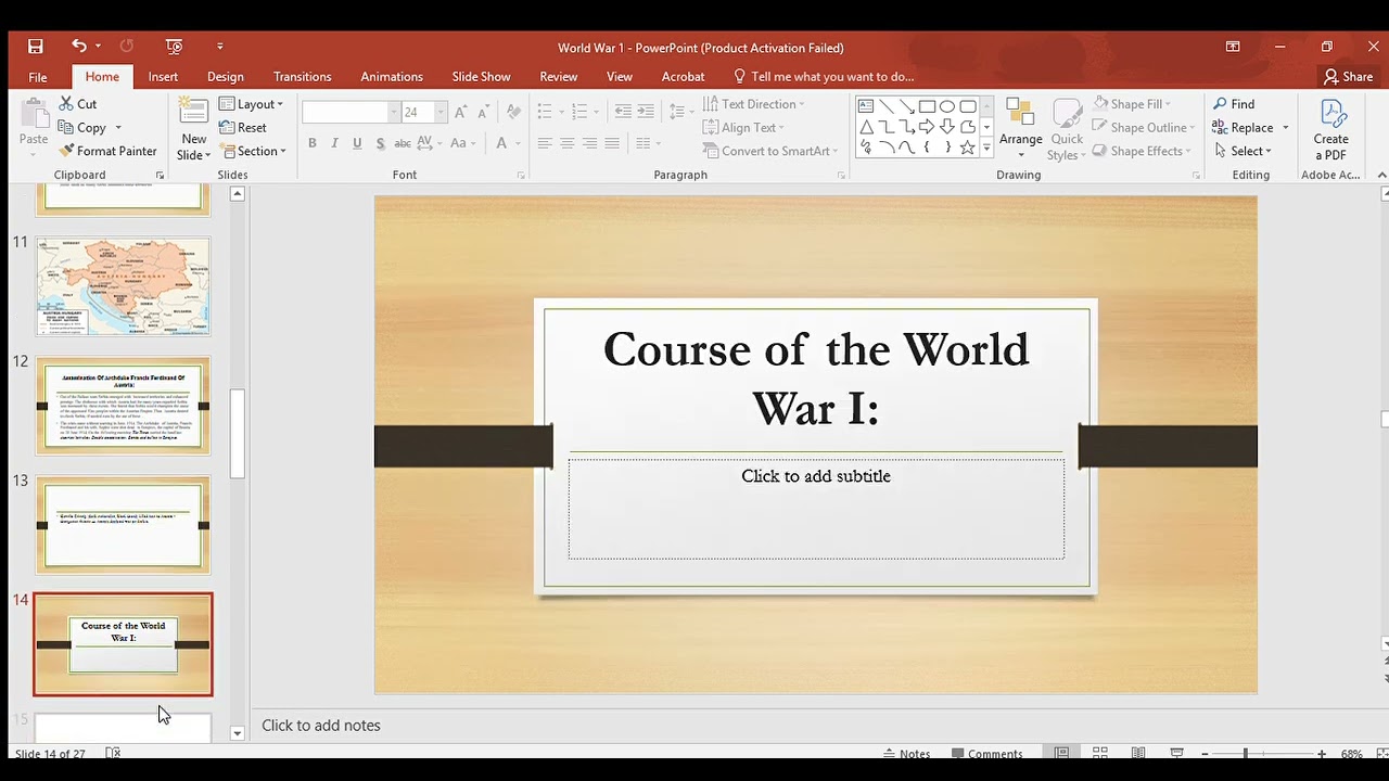 World War 1   (Causes and Course )