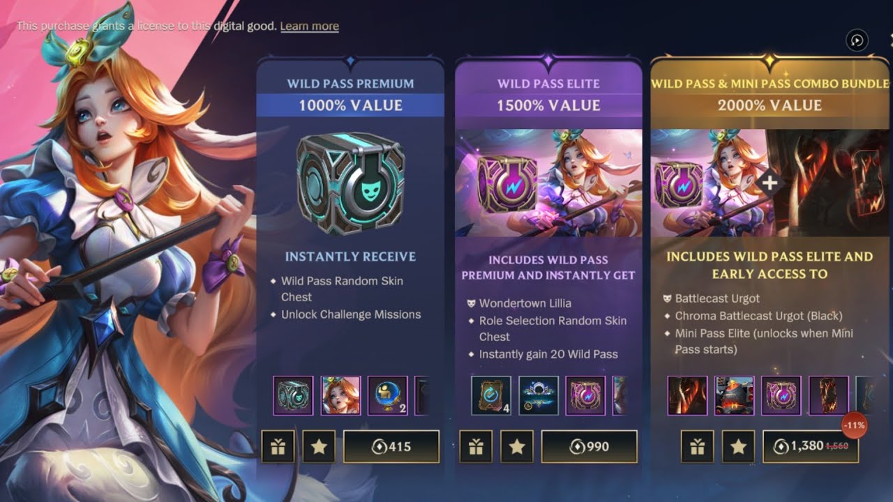 Wondertown Lilia + Battlecast Urgot S18 Wildrift Wildpass [RAW UNEDITED]