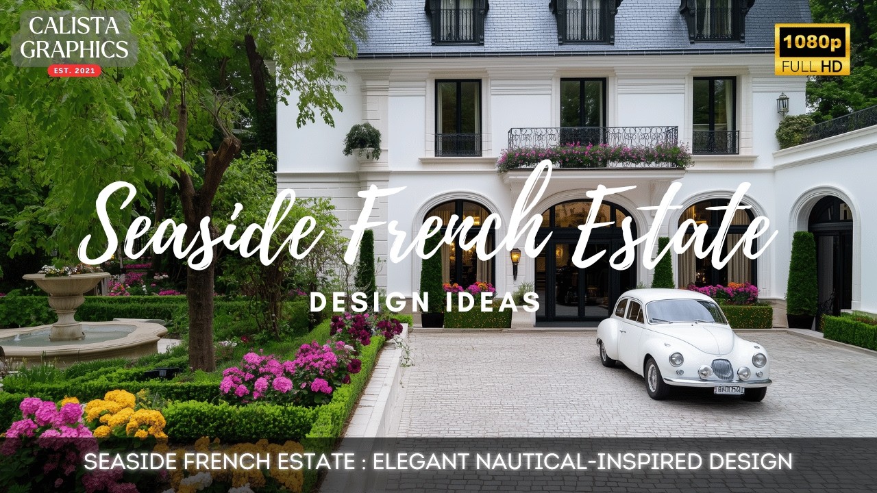Seaside French Estate: Elegant Nautical-Inspired Design.