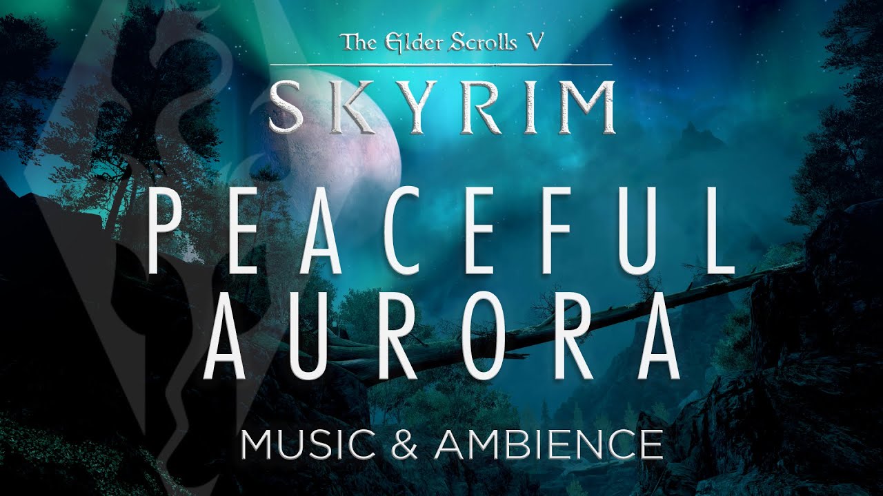 Peaceful Aurora Night | Skyrim Music and Ambience