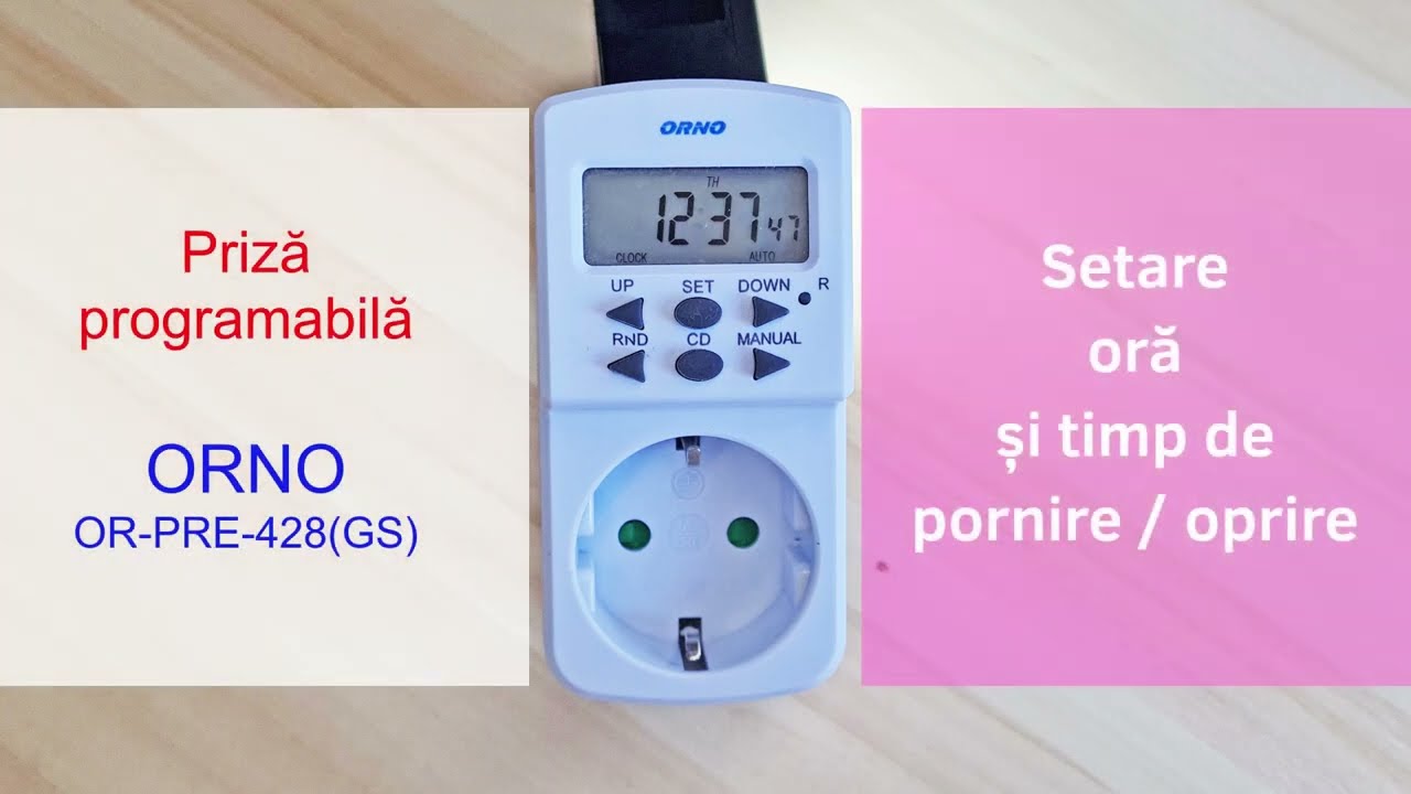 Priza programabila Orno cu temporizator digital, setare