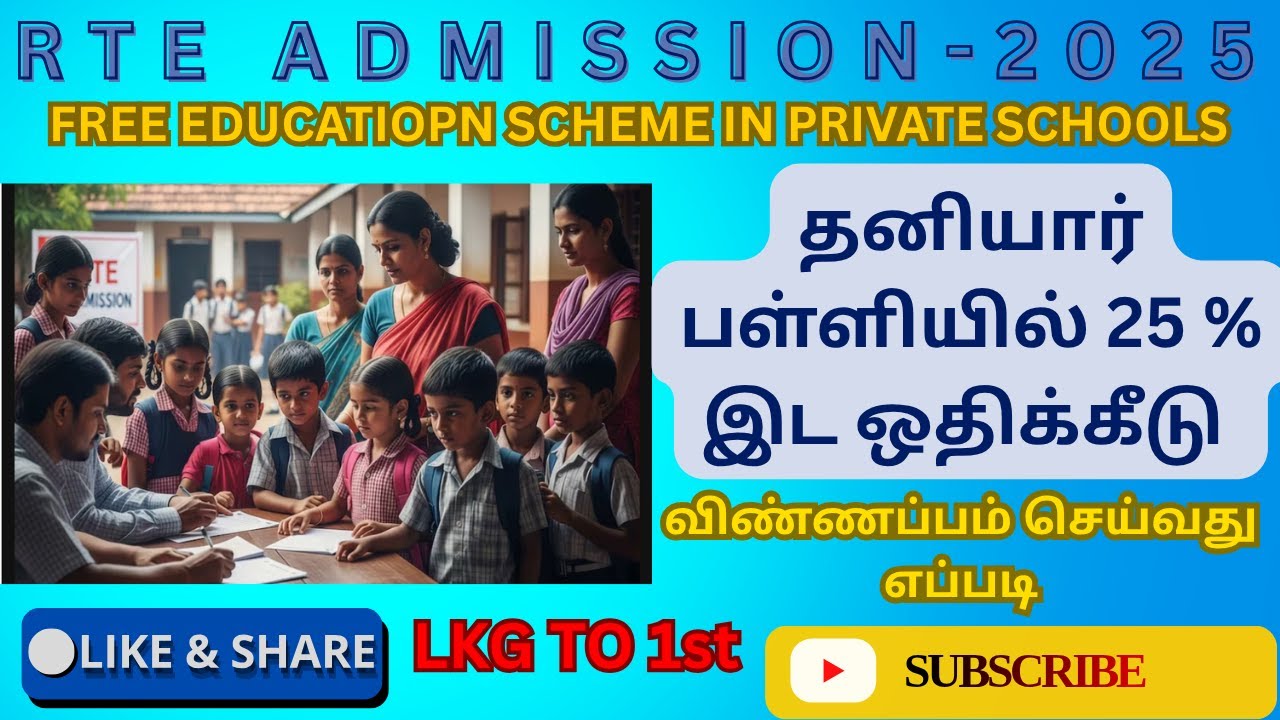 TN RTE Admission Open in - 2025 | Free Education scheme for children| Eligibility|@Mr Future Today