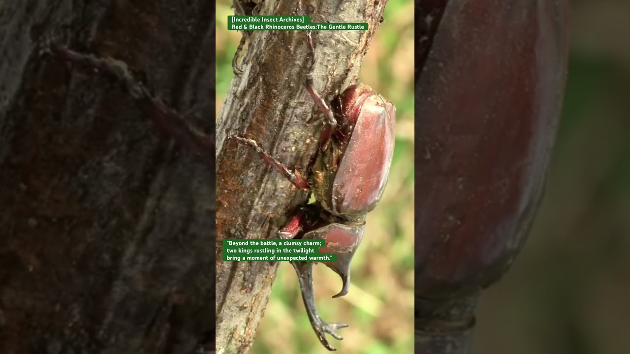 [Incredible Insect Archives] Red & Black Rhinoceros Beetles:The Gentle Rustle #vlog #insects #4k