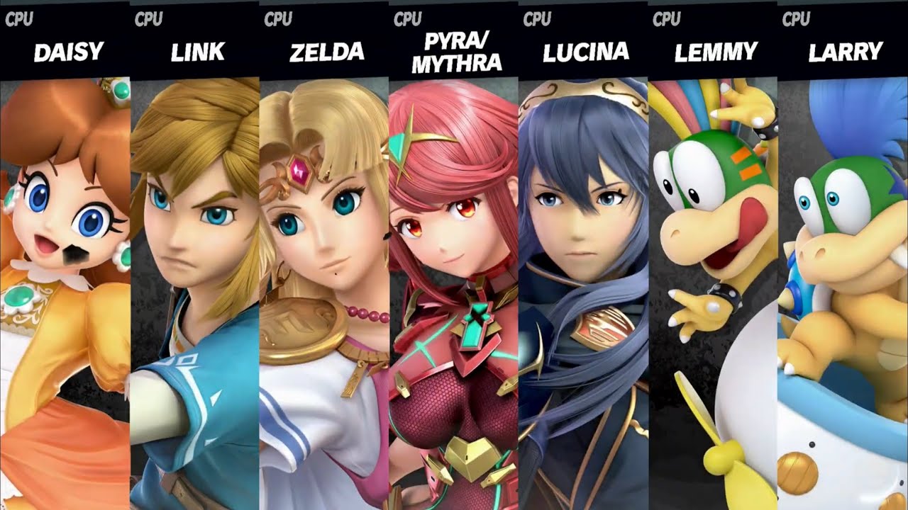 Super Smash Bros. Ultimate - Daisy vs Link vs Zelda vs Prya/Mythra vs Lucina vs Lemmy vs Larry