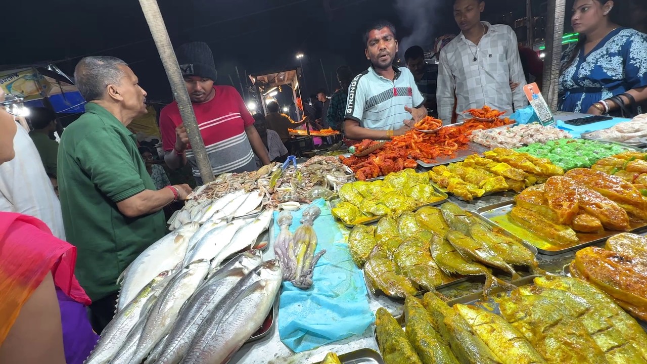 Street Seafood Heaven in New Digha Beach | Fresh Pomfret, Hilsa, Prawns Fry & Tandoor Fish