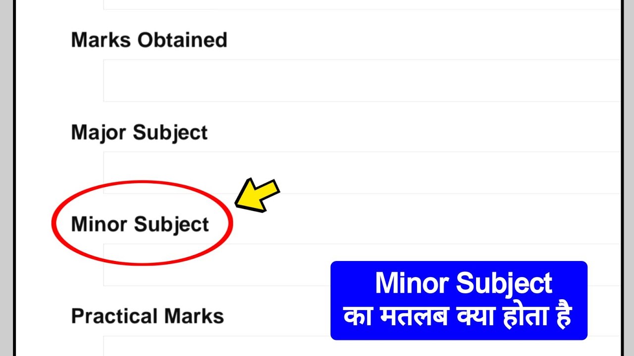 What is the meaning of Minor Subject?