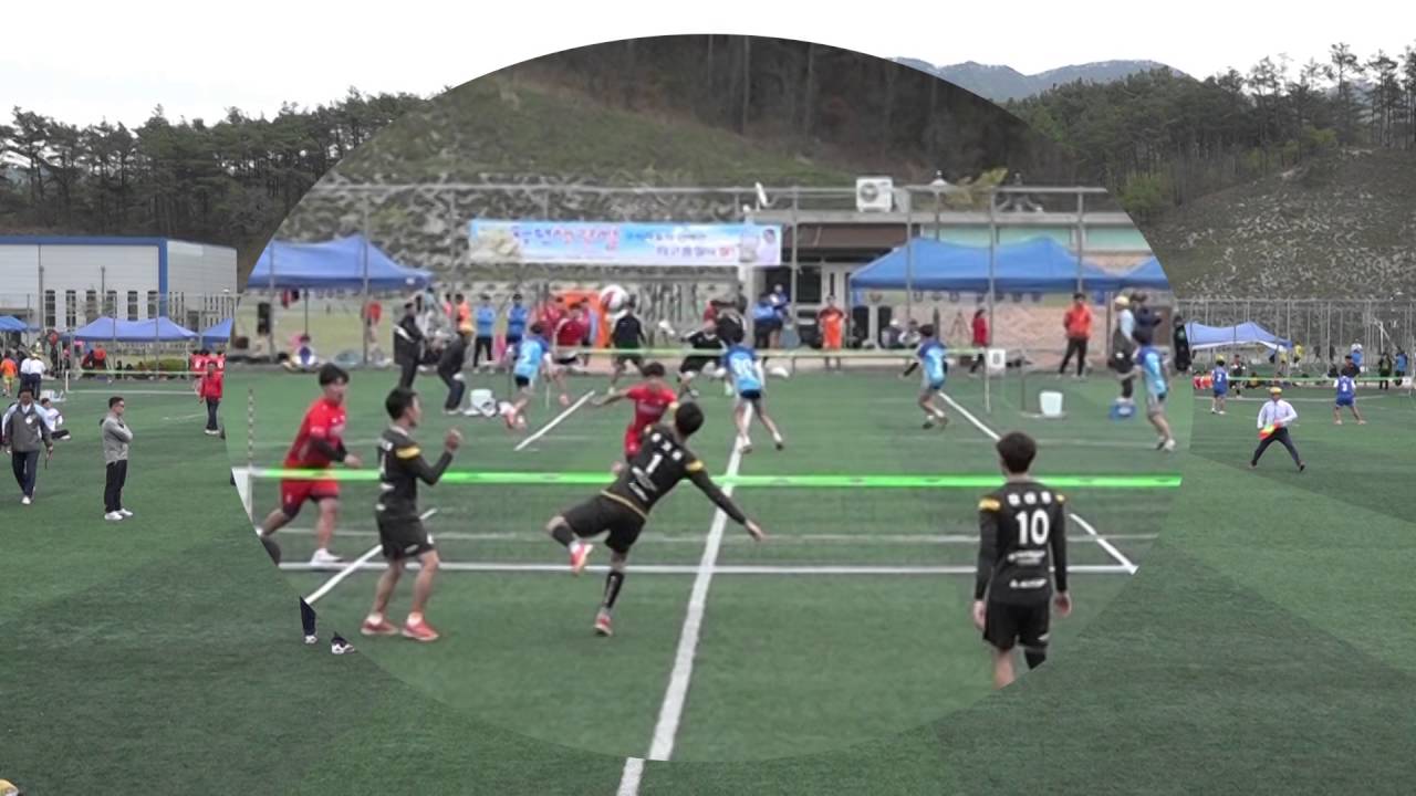 족구기술 손기원 안축으로 각깊은 a. b 각차기