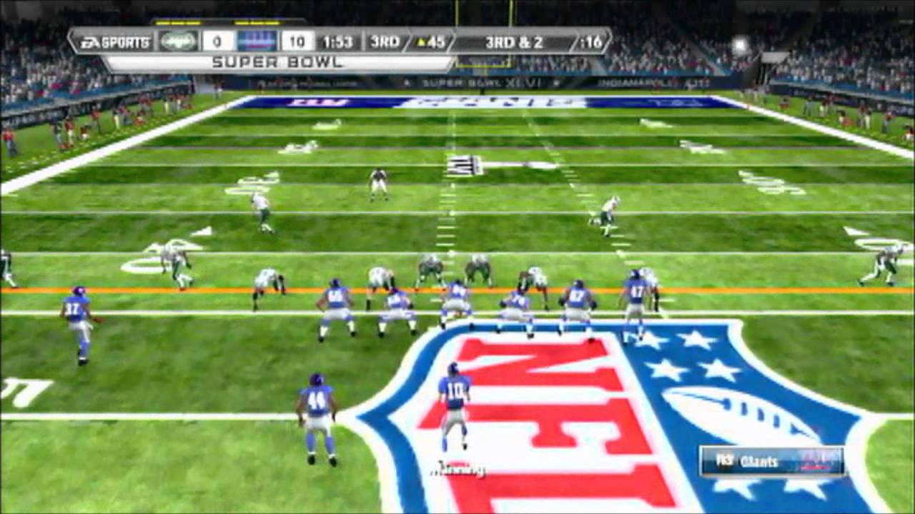Madden NFL 12 Jets vs Giants in Super Bowl XLVI