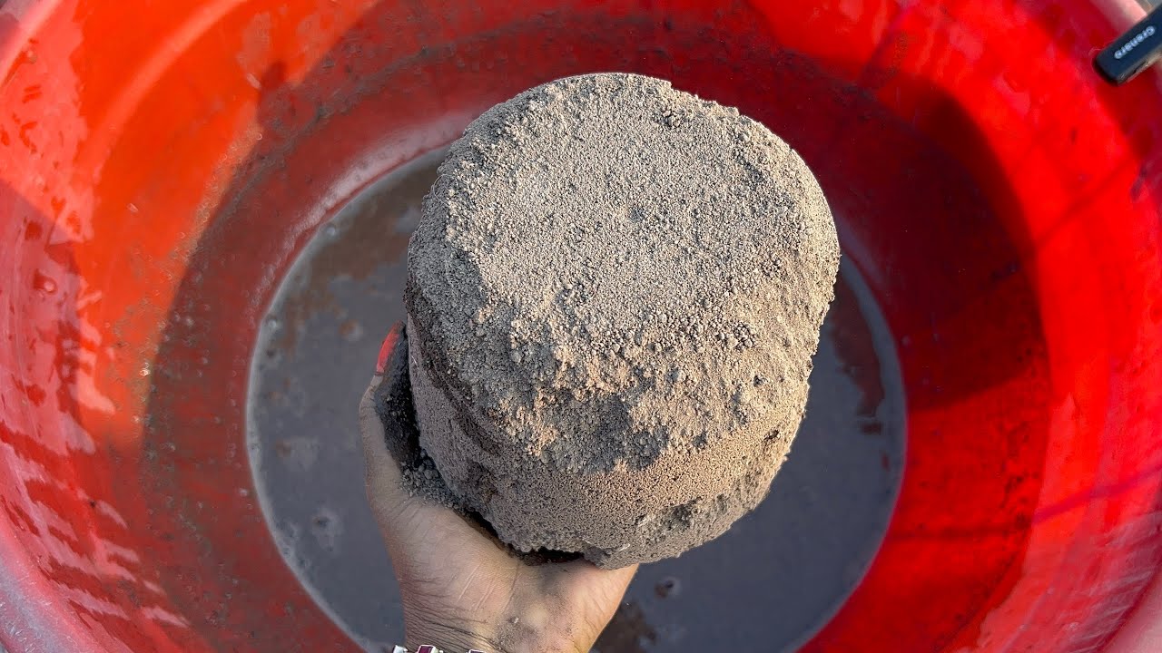 Brown dirt with soft water crumbling (sorry for sound)