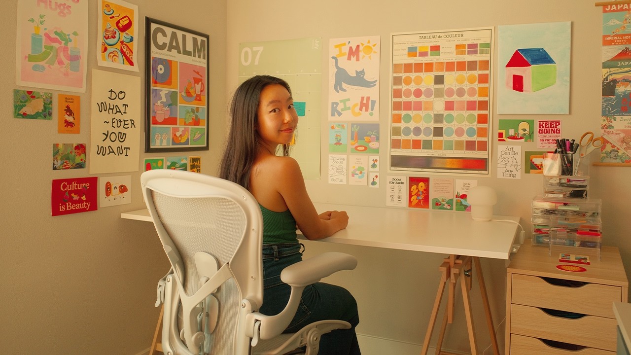 life as a 25 y/o graphic designer in LA | office makeover, design work tour, crafts n' more!
