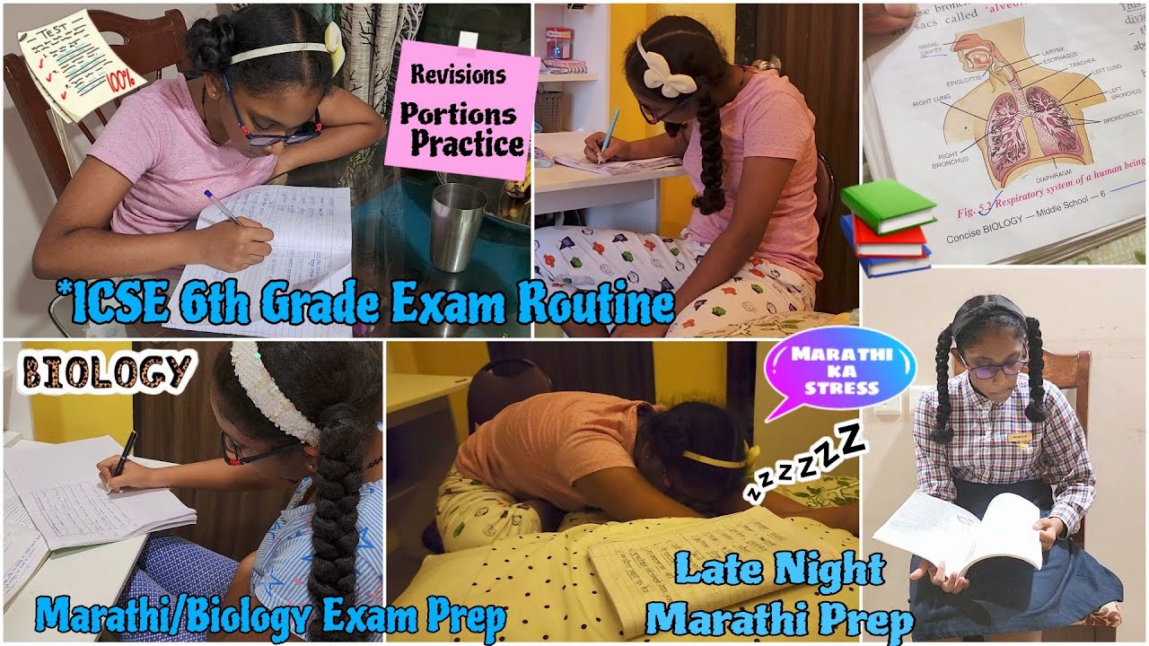 Star Exam Study Routine📖✍️*ICSE 6th Grader* BIOLOGY/MARATHI Exam Prep📚Pulling an All Night to Study😫