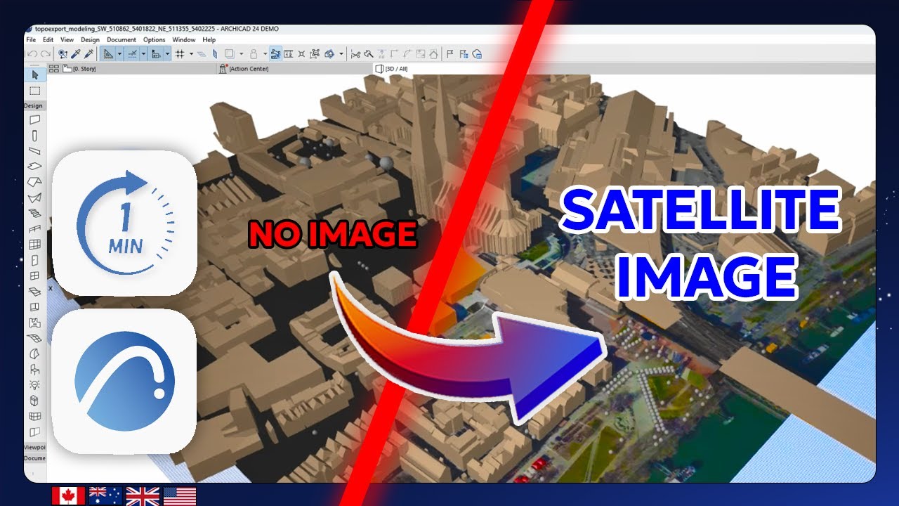 Archicad - Project a Satellite Image onto Your 3D Terrain (Realistic Ground Texture)