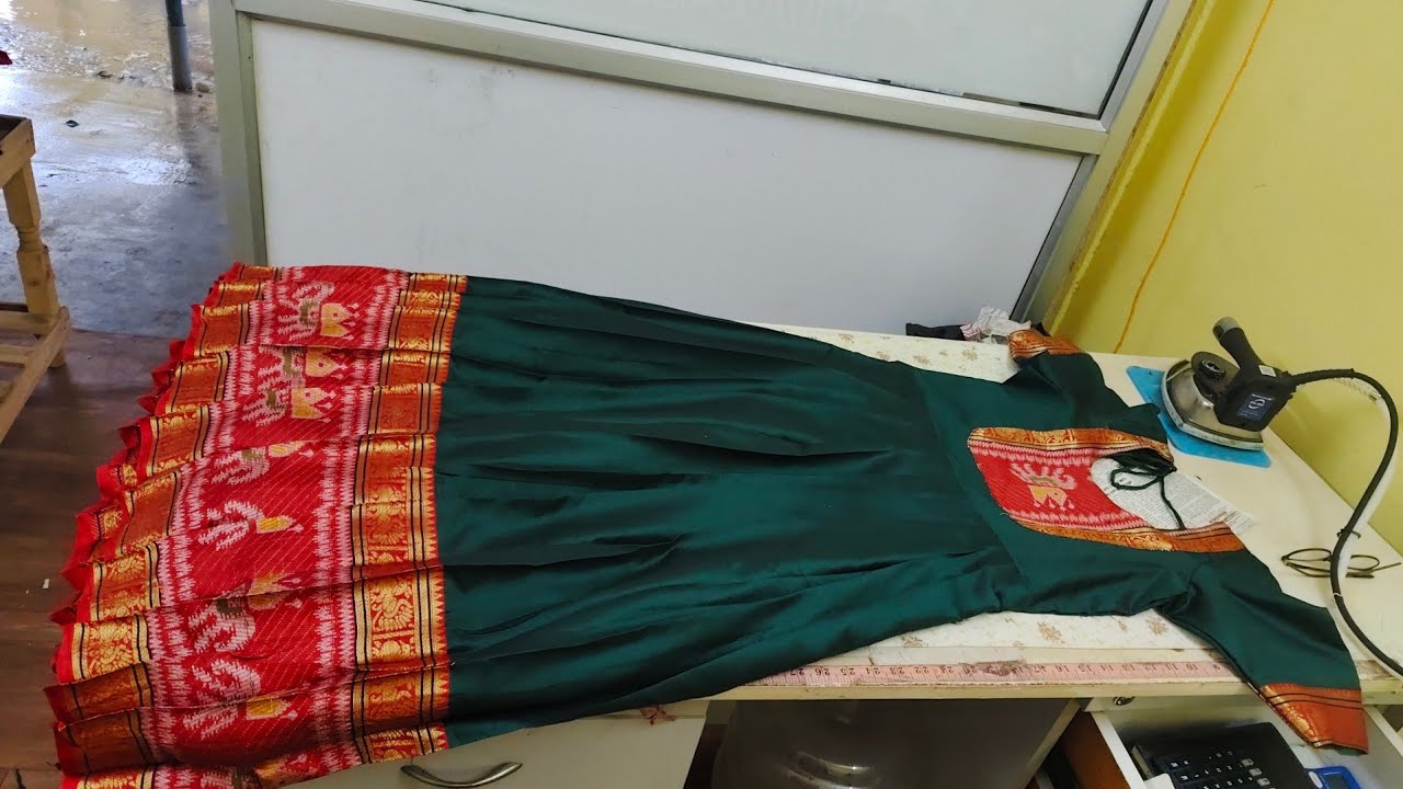 Saree covert frock making process vlog/ veeru designers 