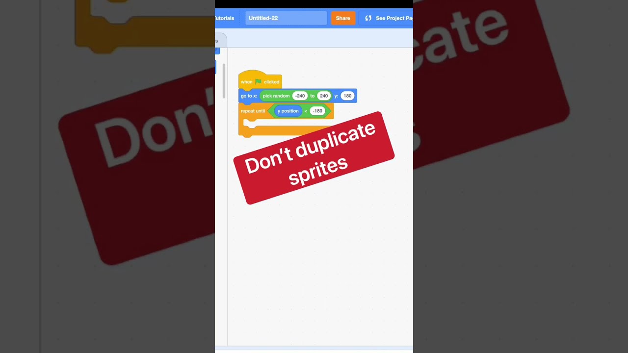 ❌ Don&rsquo;t duplicate sprites - try this! 🤫 Scratch tutorial
