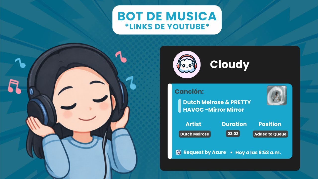 El mejor bot de Musica con Links de Youtube | Cloudy 2026