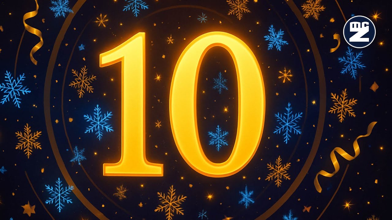 10 Second Christmas Countdown – Magical Golden Lights & Snowflakes ✨