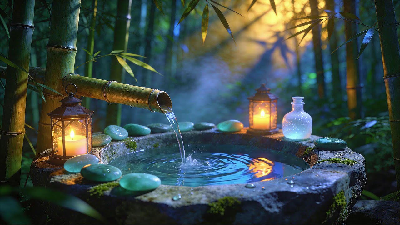 Healing Sleep Music || Relaxing Piano & Bamboo Water Flow for Anxiety Relief & Inner Peace