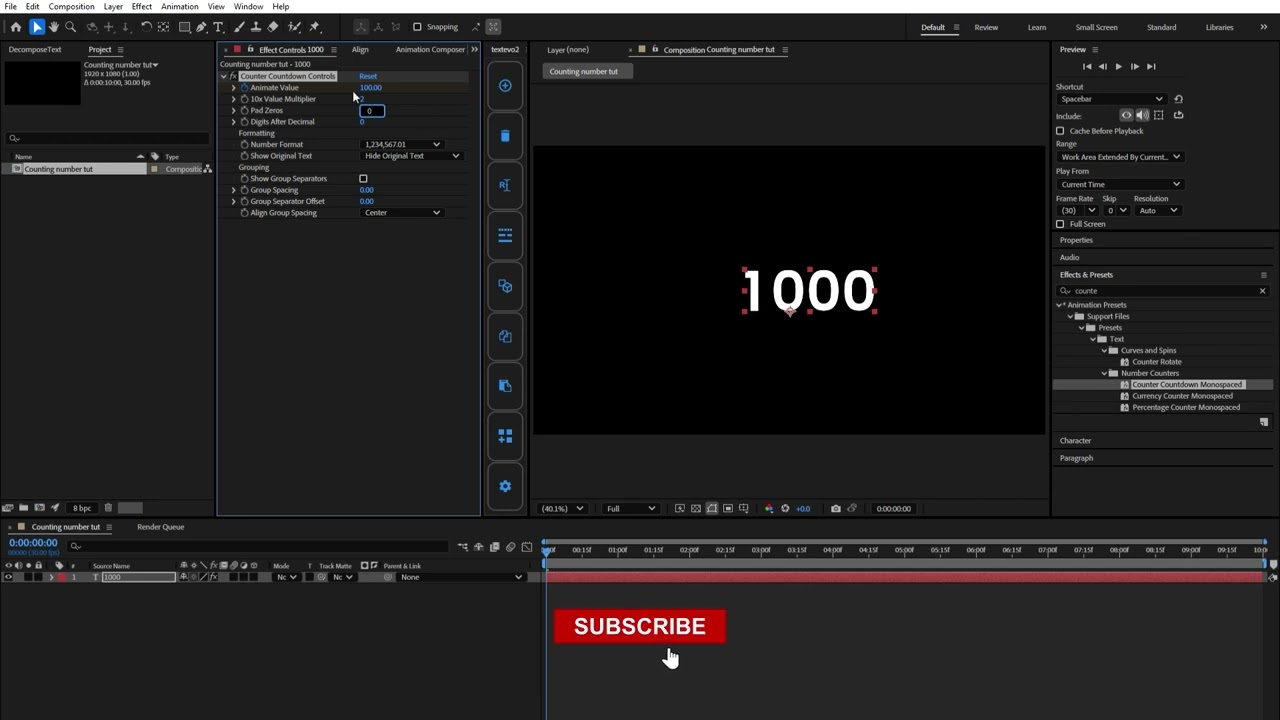 Animate Numbers in After Effects 2025-How to add Percentage, Currency, Timer and Counting numbers!