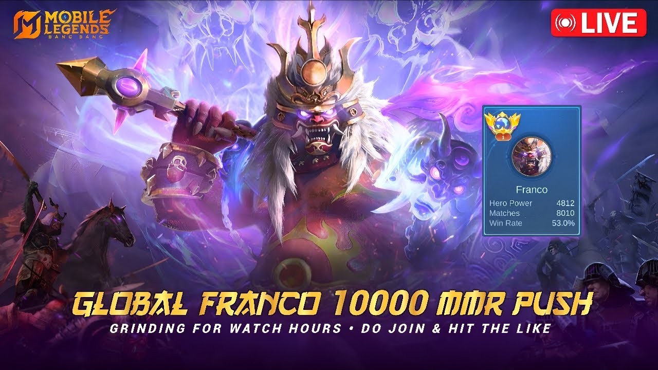 🔴LIVE | ONLY FRANCO MMR PUSH IMMORTAL LOBBY  WATCH HOURS ⌛
