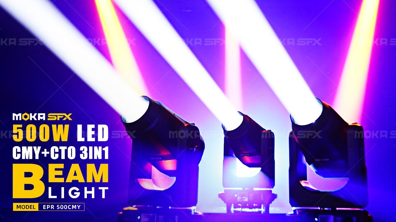 MOKA SFX 500W LED CMY+CTO Beam Spot Wash 3in1 Moving Head Stage Lights | DMX Light Event