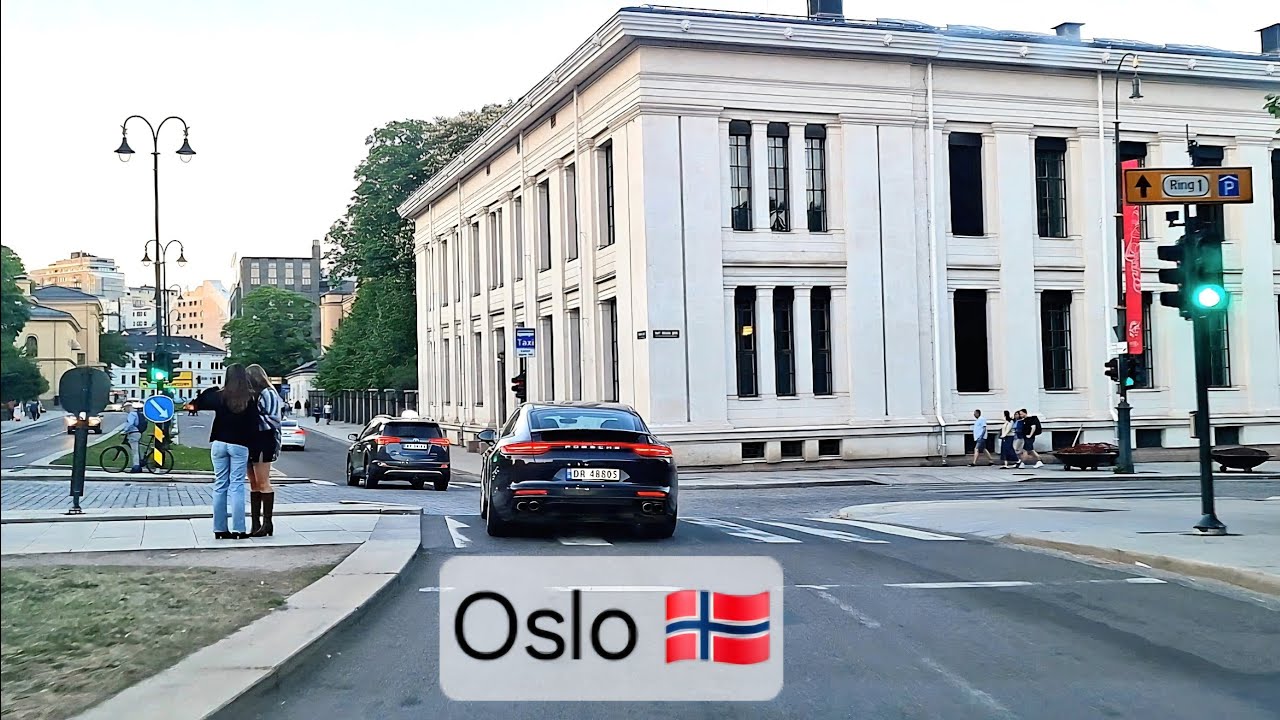 4K Driving in Oslo, Norway - Spring Time Sunset Drive