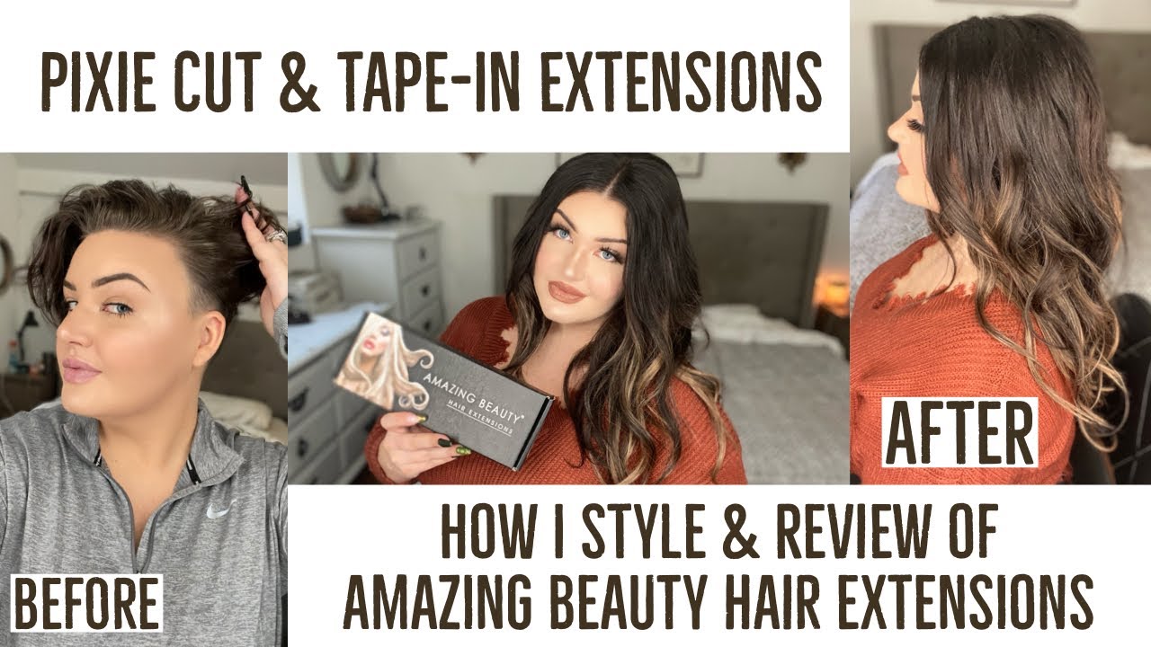 Tape in Extensions with a Pixie Cut Style & Review of Amazing Beauty Hair | Blaize McKennah