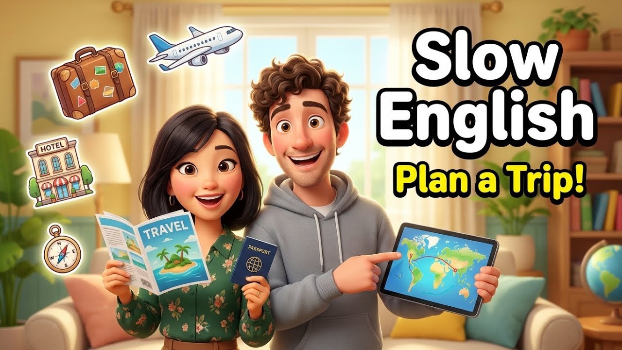 Learn English Conversation: Planning a Holiday Trip ✈️ (Slow & Easy) | A1-A2 Level