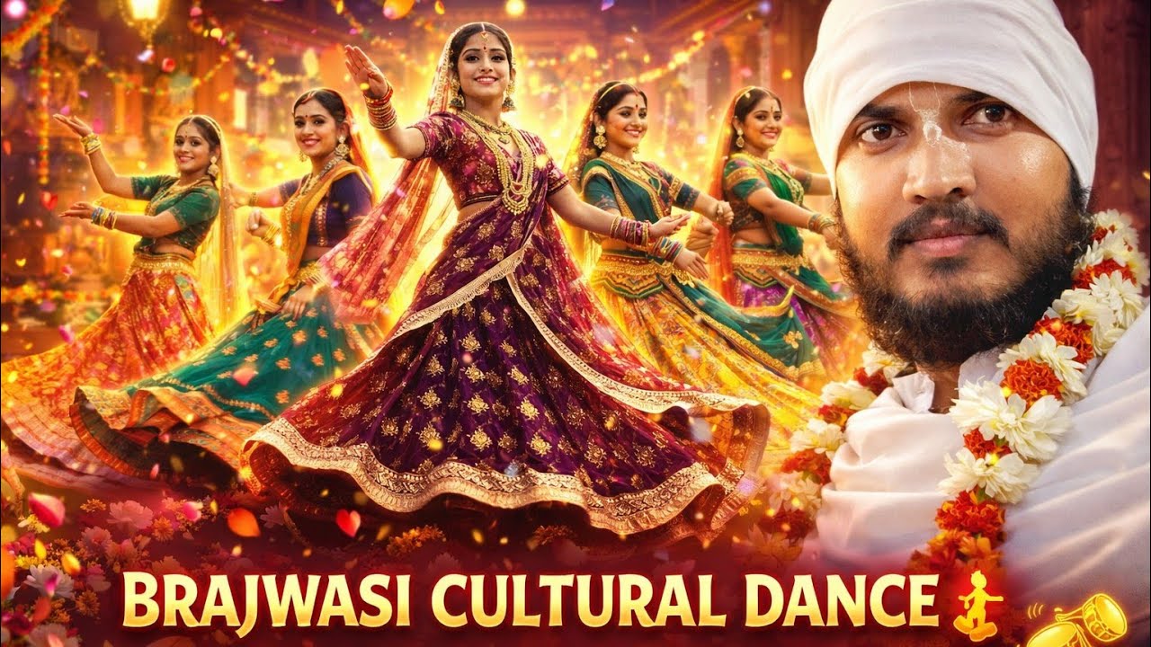 Beautiful Brajwasi Cultural Dance Vrindavan | Traditional Braj Folk Dance Performance | sanatanyogi