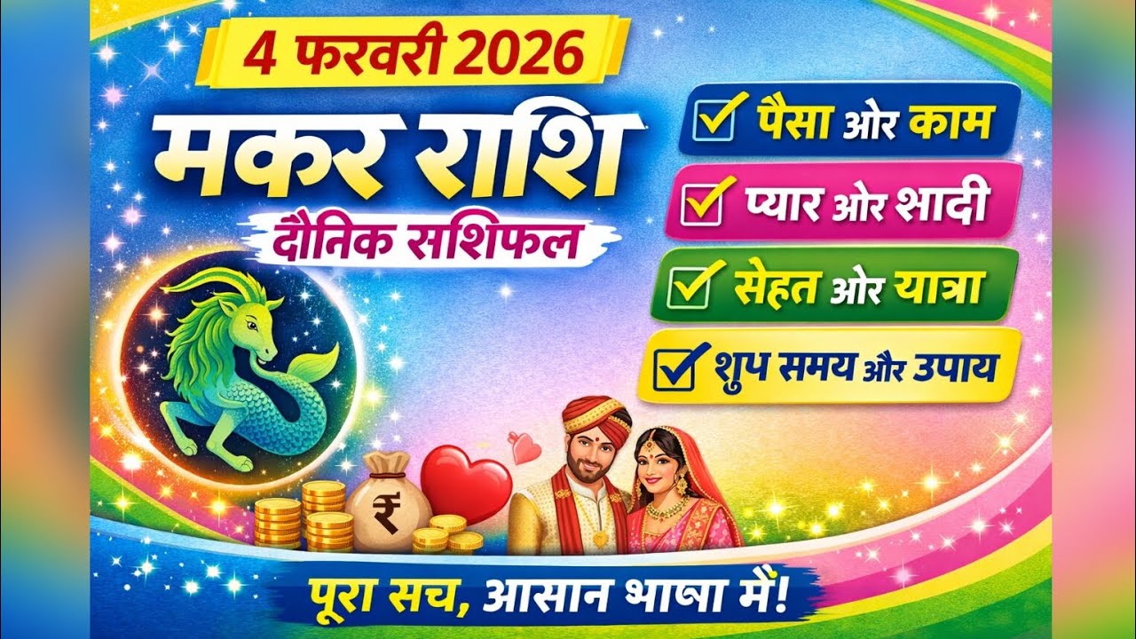 मकर राशि 4 फरवरी 2026 राशिफल | आज चमकेगी आपकी किस्मत या बढ़ेगी परेशानी? 