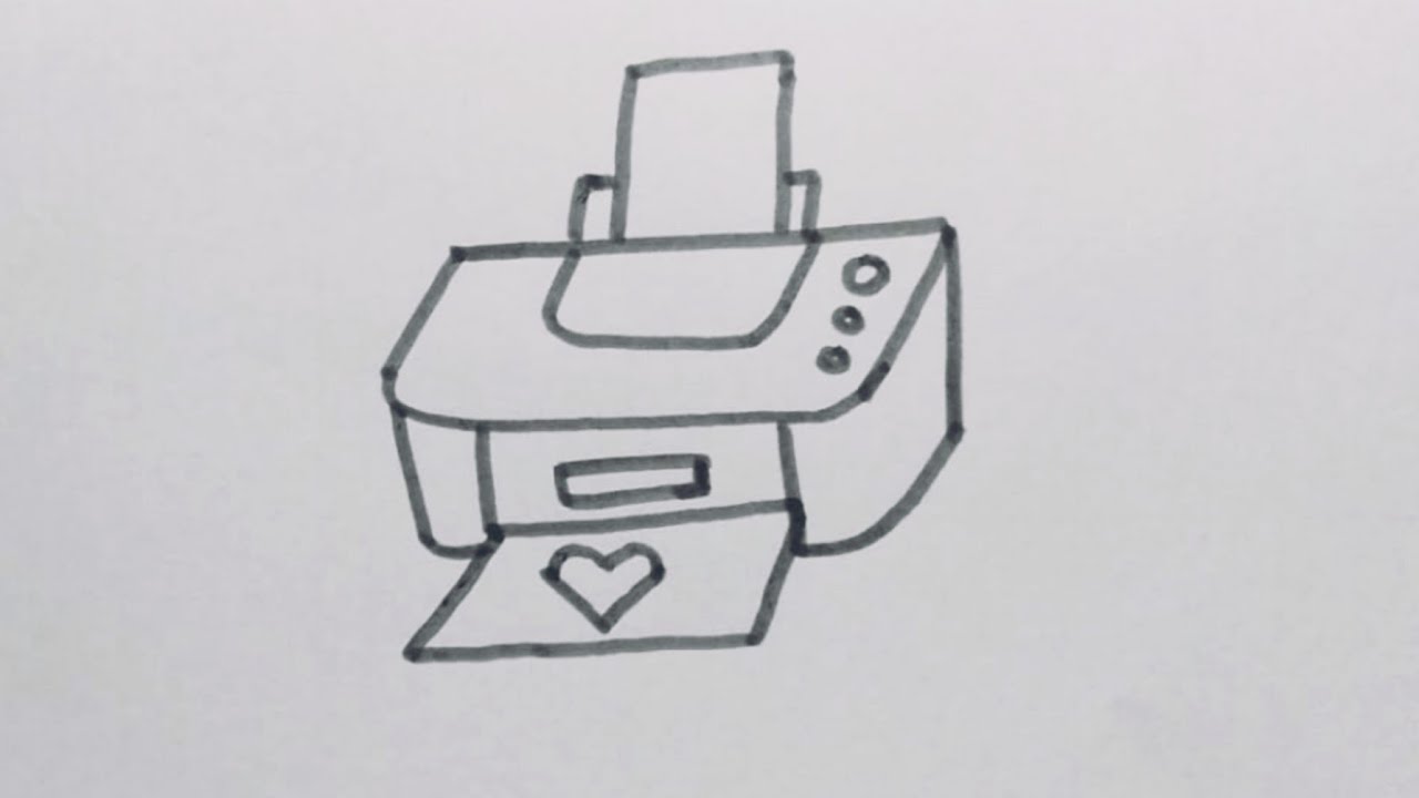 PRINTER 🖨️ DRAWING//How to draw a printer step by step for kids and beginners.