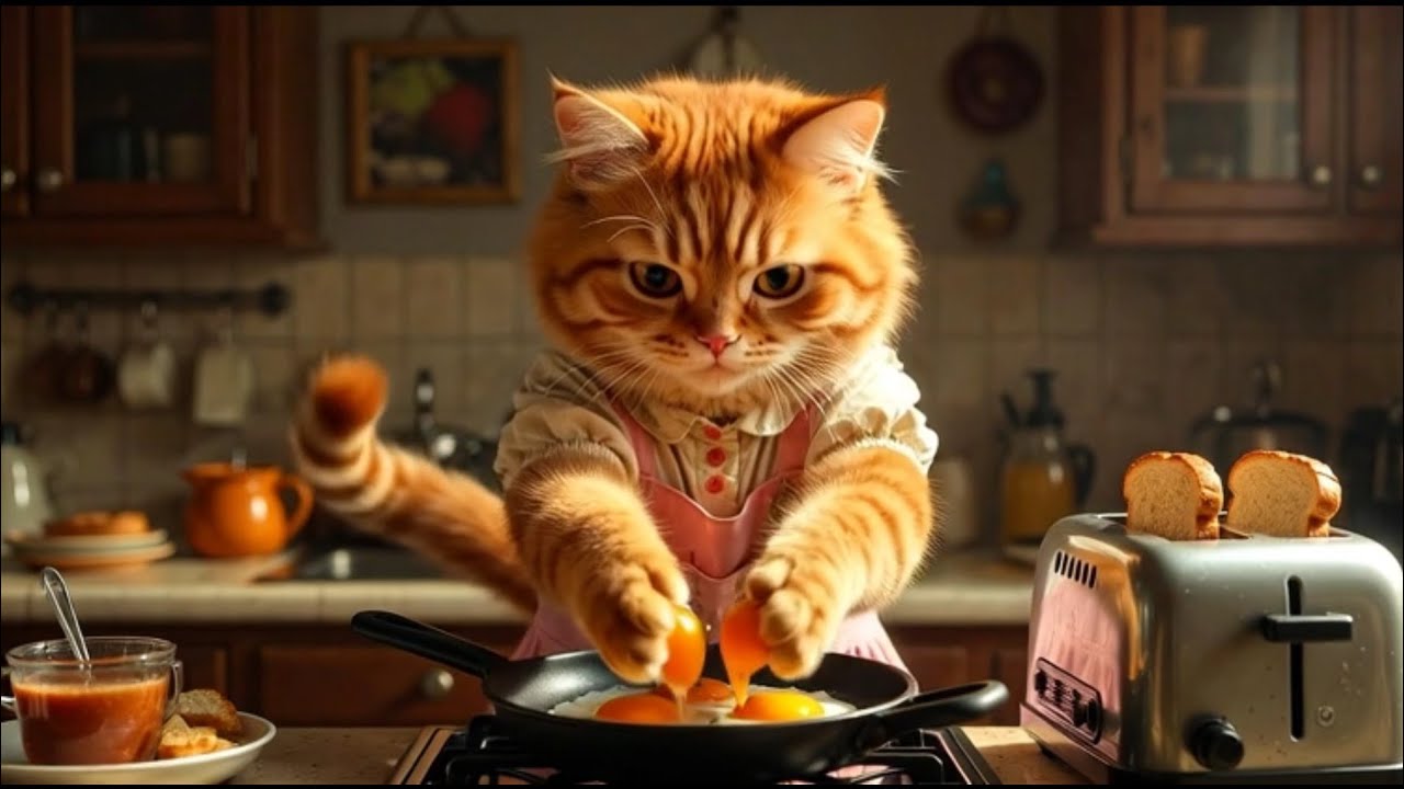 Mom Cat’s Sweet Morning Routine for Her School-Ready Kitten 🐱📚✨ #cat #catvideo 