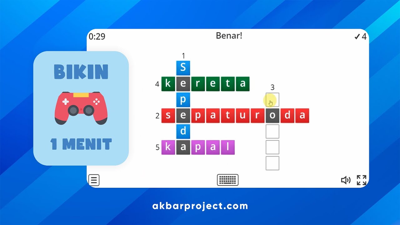 Bikin Game Tanpa Coding 1 Menit Jadi