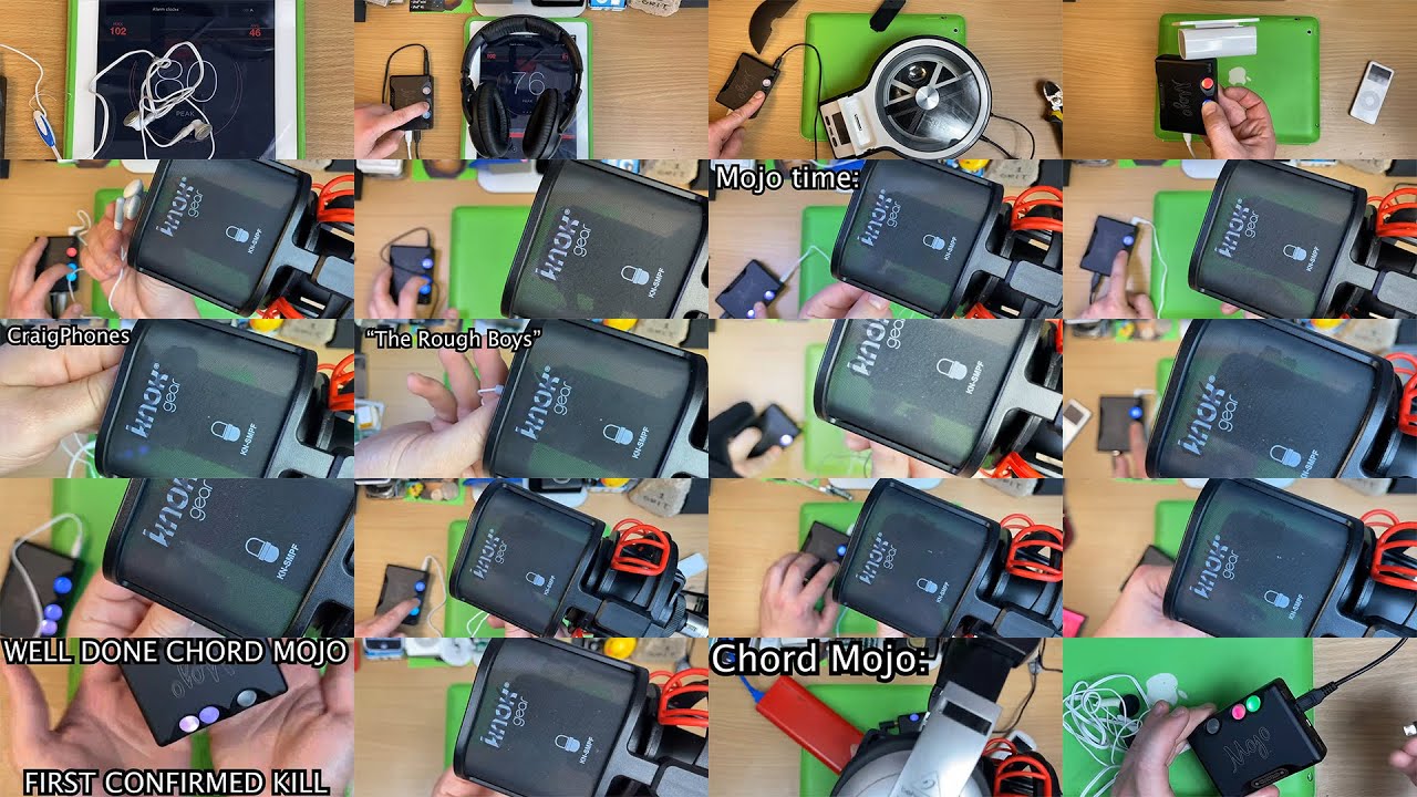 Compilation of the Chord Mojo blowing up headphones.