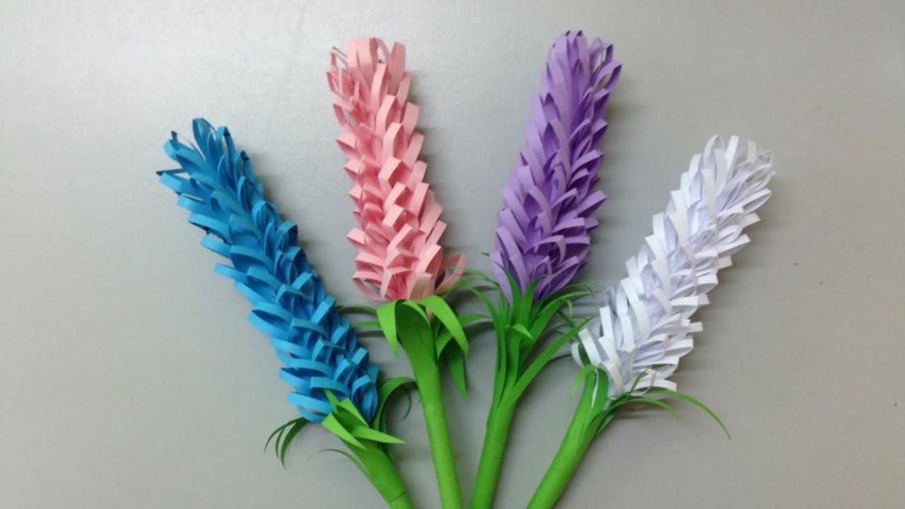 How to make lavender paper flower | Easy origami flowers for beginners making | DIY-Paper Crafts