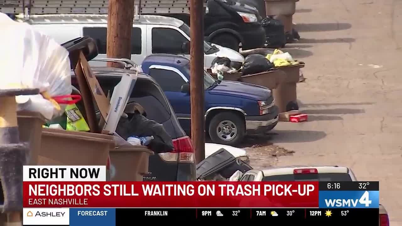 Trash piles up at East Nashville mobile home park after ice storm delays collection