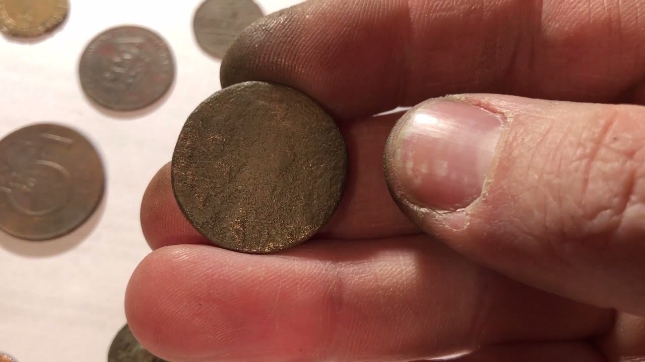 ZPŮSOBY ČIŠTĚNÍ MINCÍ - DÍL DRUHÝ - POKUS - OCET - CITRON - SODA -DETEKTORING -HP-RU-MINCE-KNOFLÍKY