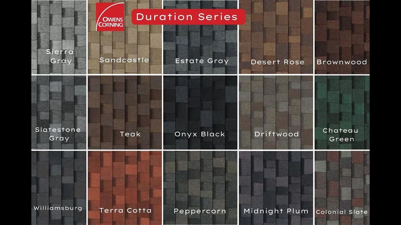 Owens Corning Duration Shingle Colors – 2025 Updated Samples