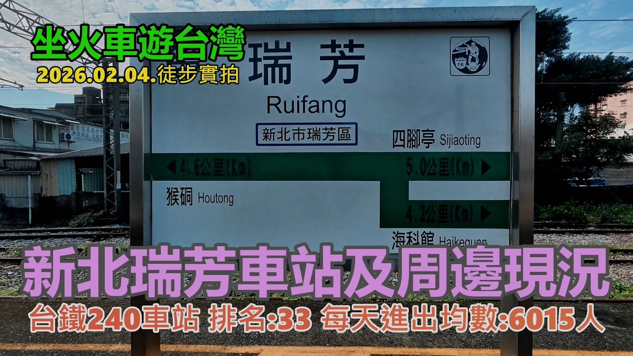 【坐火車遊台灣】新北瑞芳車站車站及周邊現況 (台鐵240車站 排名:33 每天進出均數:6015人 ) 深澳線 2026.02.04.徒步實拍4k