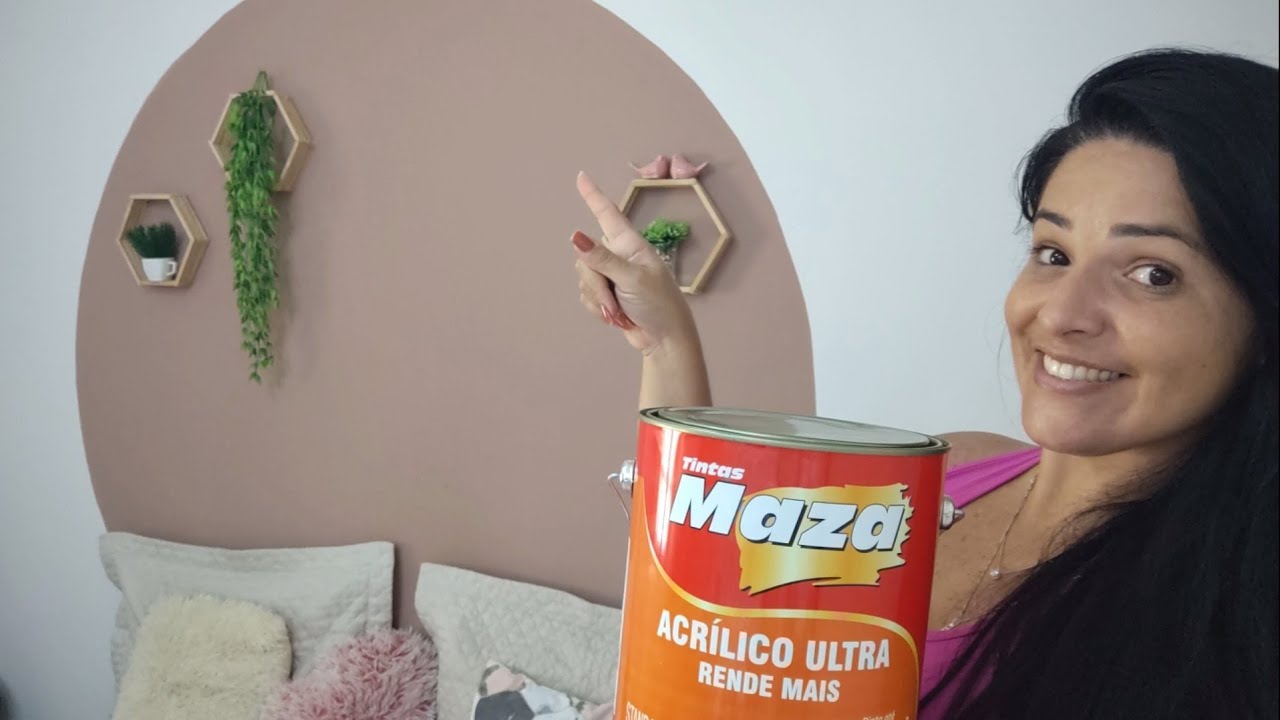 COMO FAZER CIRCULO NA PAREDE - CABECEIRA COM PINTURA CÍRCULO - BOHO - PINTURA GEOMÉTRICA NA PAREDE