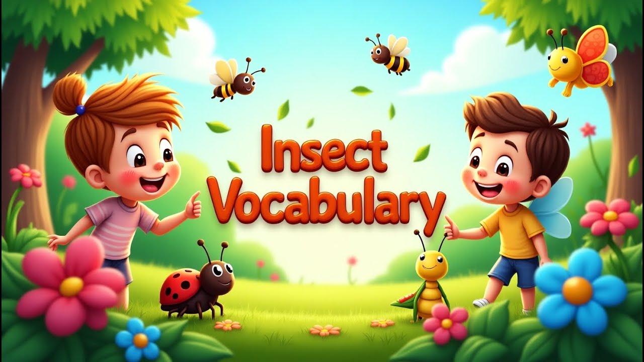 Learn Insect Names in English for Kids | Fun Cartoon Bugs Vocabulary