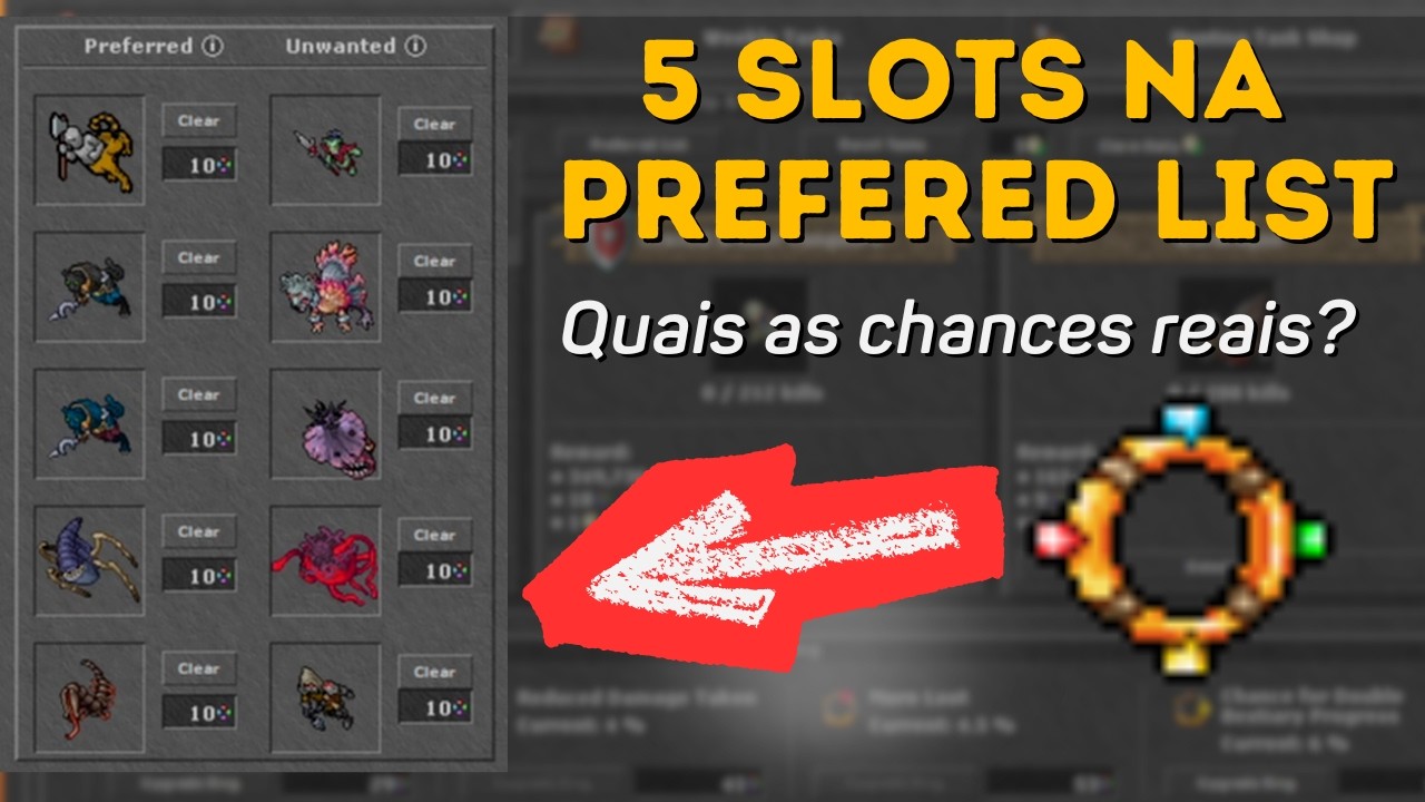 Tibia - Teste prático da Prefered List com 5 slot