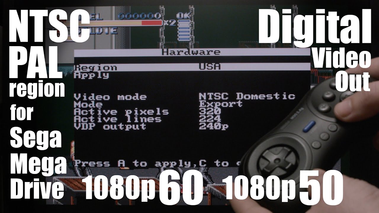 Digital Video for Sega Mega Drive. NTSC\PAL, 1080p60\1080p50, New layer for OSD.