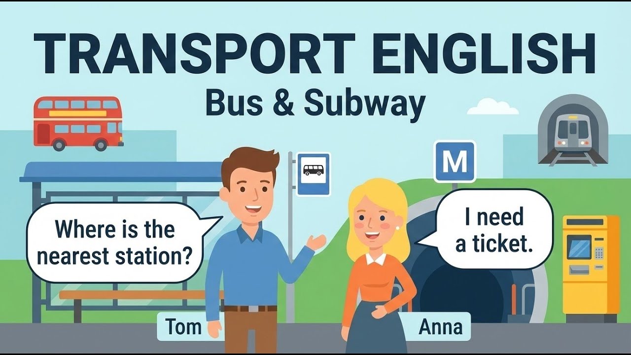 Public Transportation English | Bus & Subway Conversation for Beginners