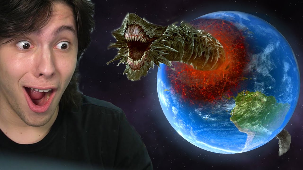 ENVIEI UMA MINHOCA GIGANTE PARA DESTRUIR A TERRA NO SOLAR SMASH!!