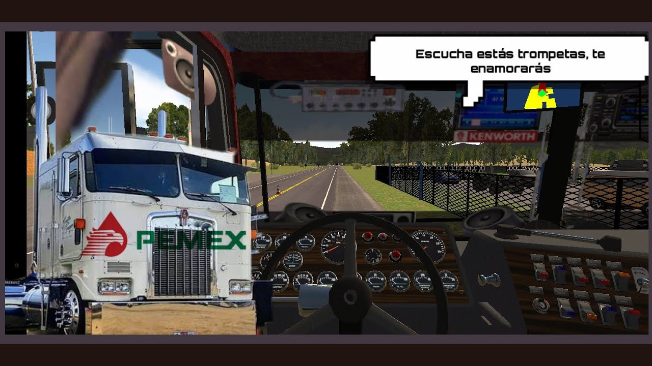 World Truck Driving Simulator/ Kenworth K100 (PEMEX) / Trompeta Hadley y Skin Pemex completo
