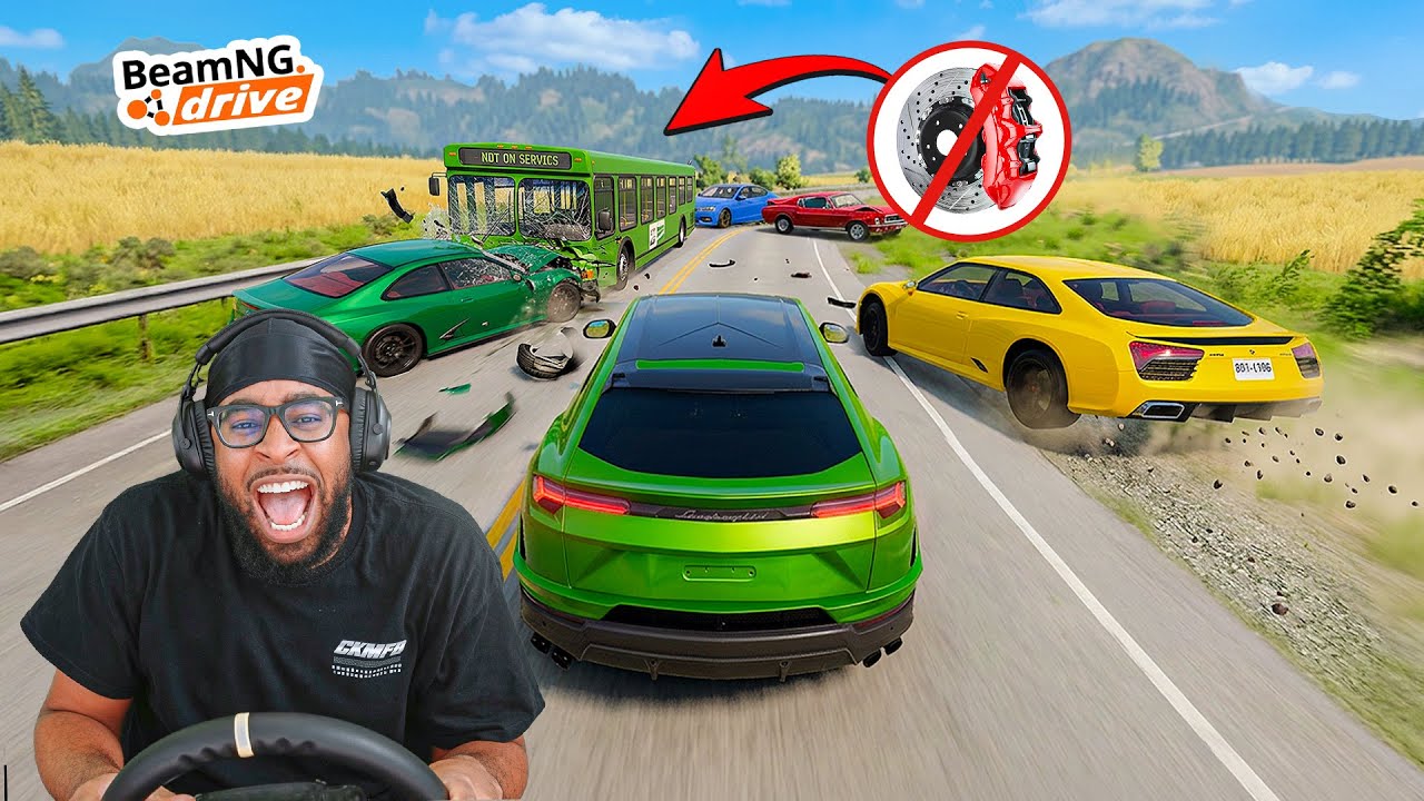 BeamNG.Drive, но у машин в потоке НЕТ ТОРМОЗОВ.