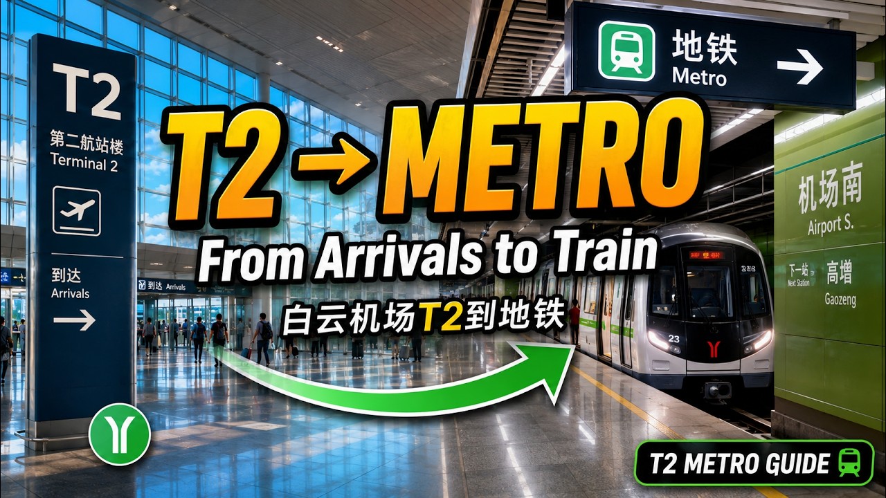 Guangzhou Airport T2 &rarr; Metro | Don't Get Lost at the Ticket Machine