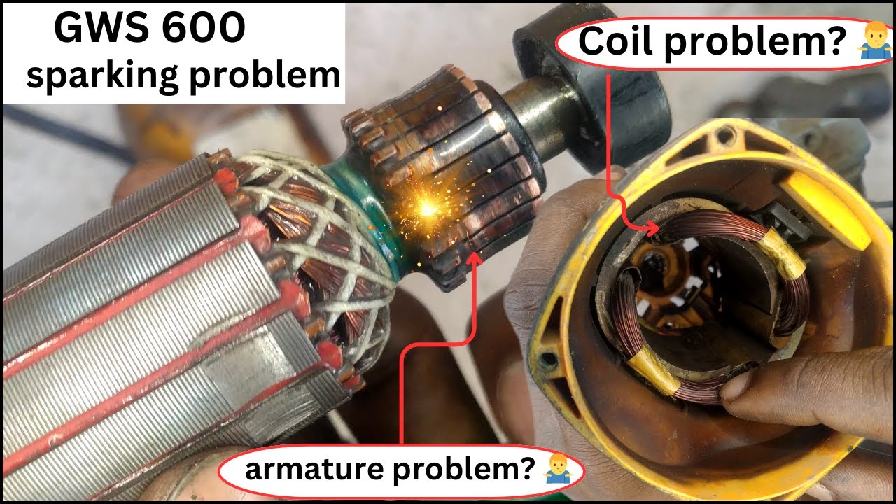 Angle grinder sparking problem solve || how to repair gws 600 angle grinder || repair gws 600